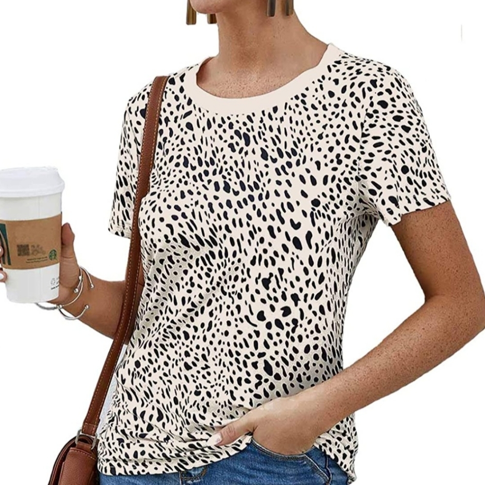 Leopard Print Short Sleeve T Shirt
